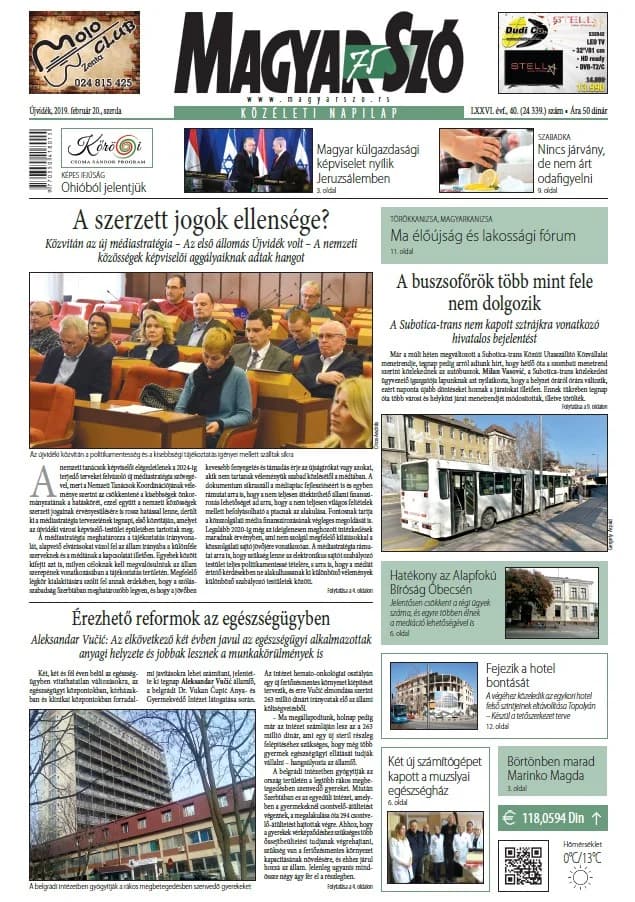 Magyar Szó, 76. évf. 2019. február 20. 40. sz. 1–16. oldal