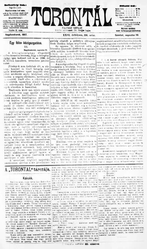 Torontál, 26. évf. 1897. augusztus 28. 196. sz.