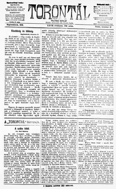 Torontál, 27. évf. 1898. december 16. 286. sz.