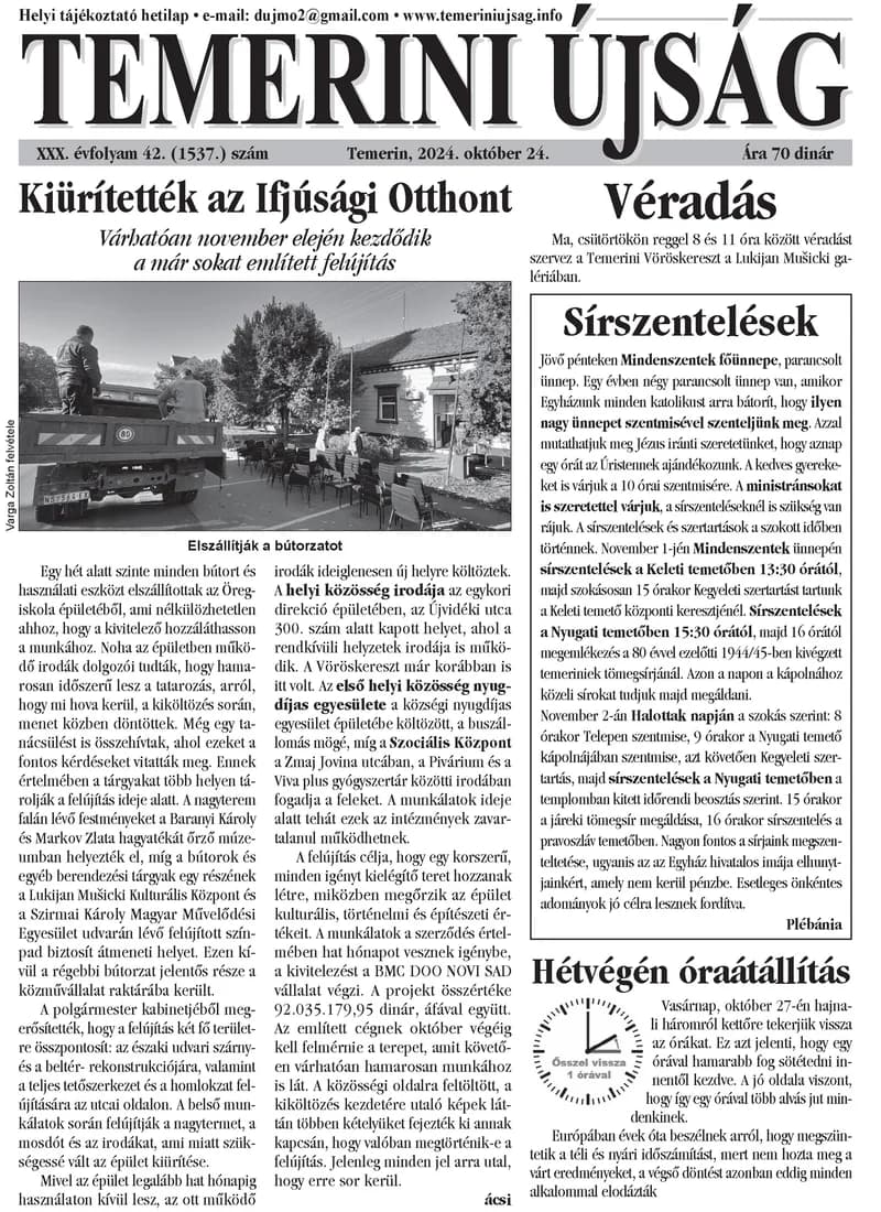 Temerini Újság, 30. évf. 2024. október 24. 42. sz.