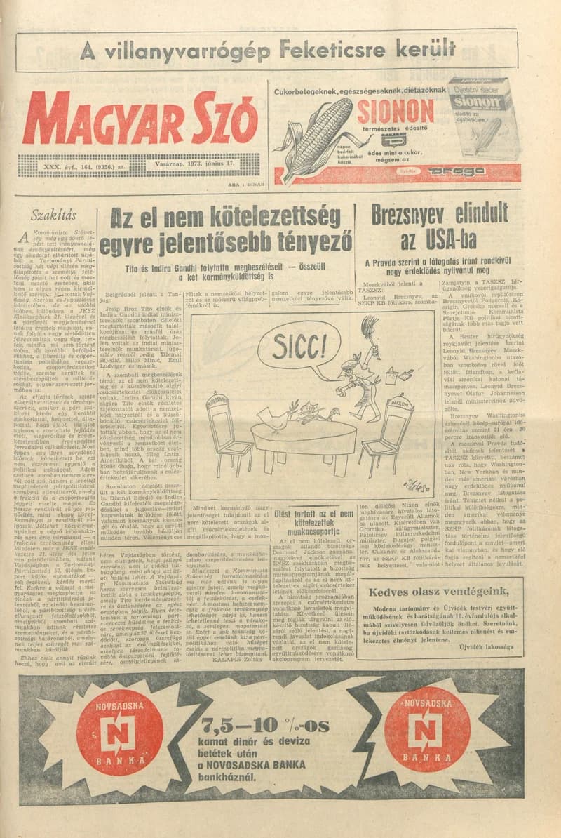 Magyar Szó, 30. évf. 1973. június 17. 164. sz. 1–32. oldal