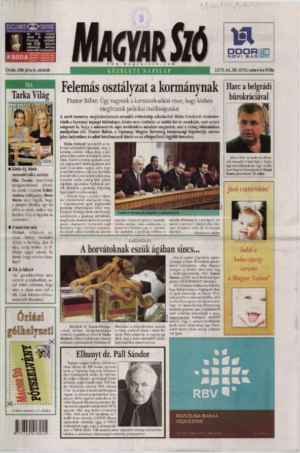 Magyar Szó, 67. évf. 2010. július 8. 156. sz. 1–20. oldal