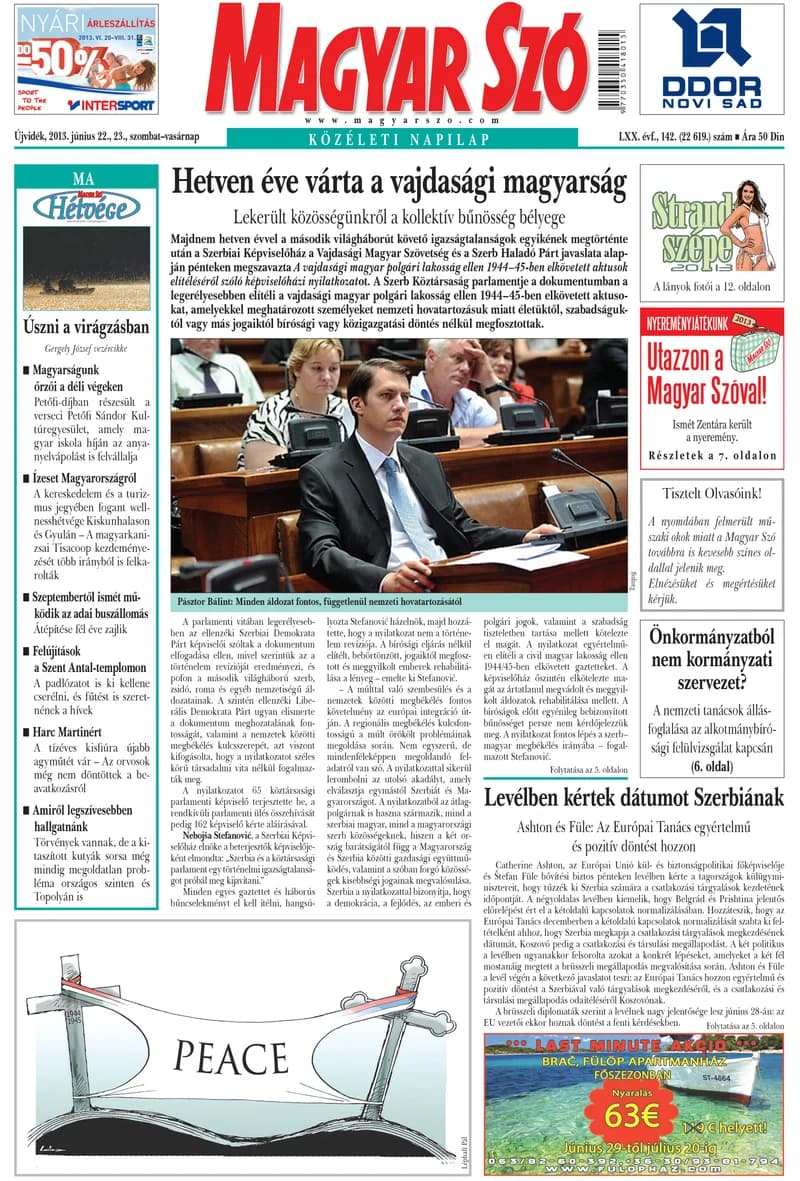 Magyar Szó, 70. évf. 2013. június 22. – 23. 142. sz. 1–44. oldal