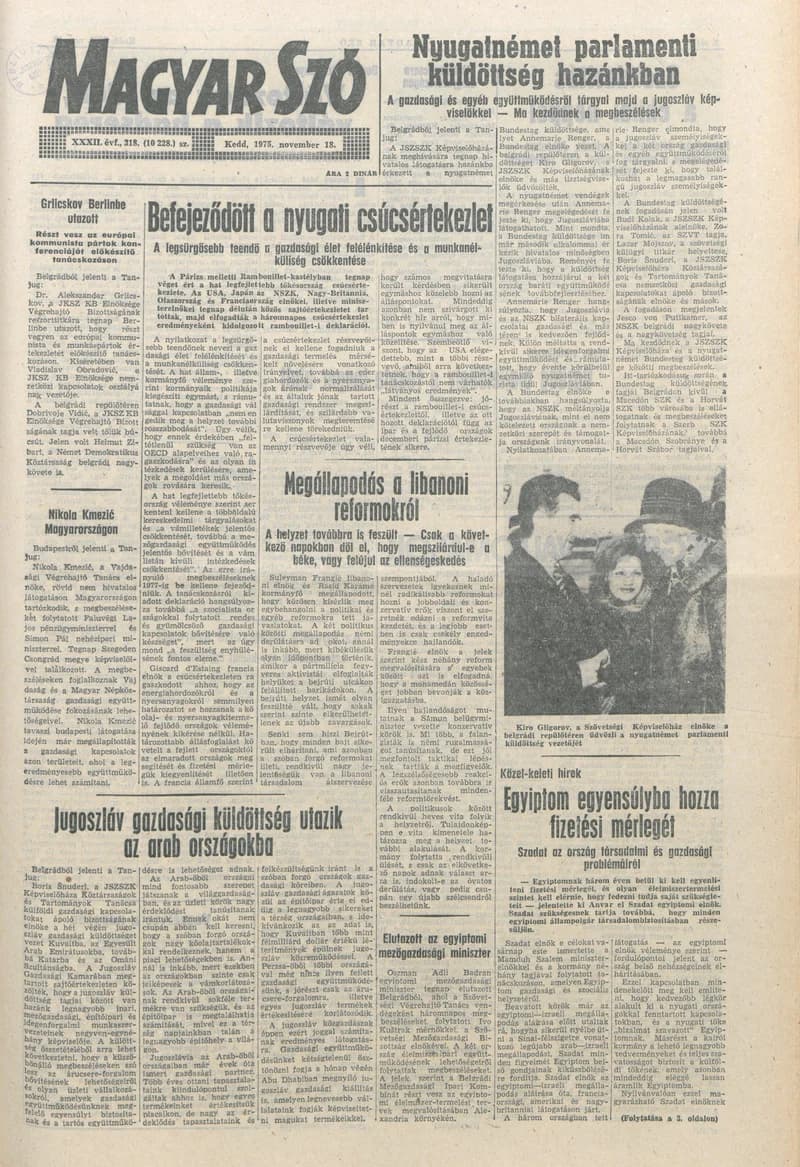 Magyar Szó, 32. évf. 1975. november 18. 318. sz.