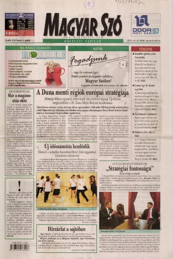 Magyar Szó, 67. évf. 2010. február 5. 28. sz. 1–20. oldal