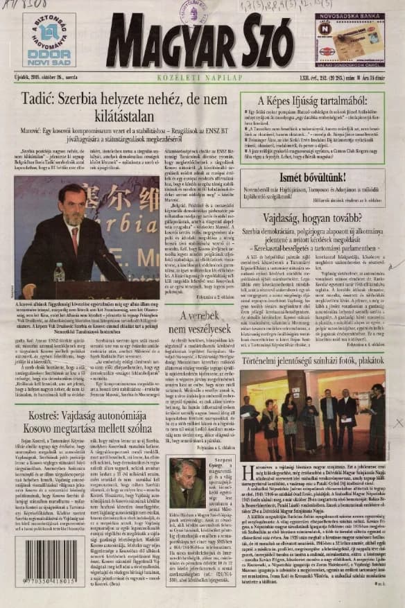 Magyar Szó, 62. évf. 2005. október 26. 252. sz. 1–20. oldal