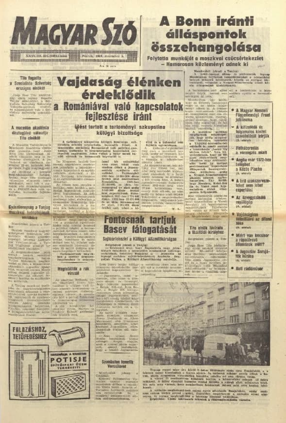Magyar Szó, 26. évf. 1969. december 5. 334. sz. 1–12. oldal