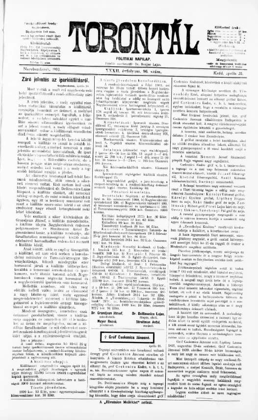 Torontál, 32. évf. 1903. április 28. 96. sz.