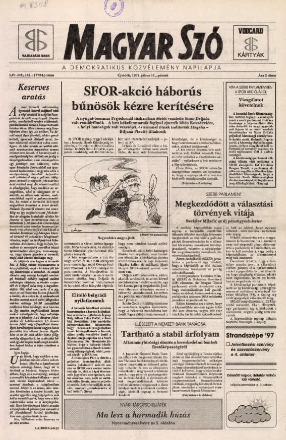 Magyar Szó, 54. évf. 1997. július 11. 161. sz. 1–16. oldal