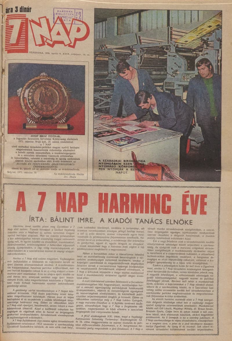 7 Nap, 31. évf. 1976. április 9. 14. sz. 1–24. oldal