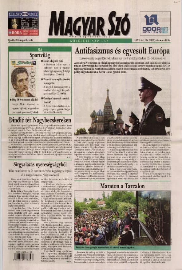 Magyar Szó, 67. évf. 2010. május 10. 105. sz. 1–16. oldal