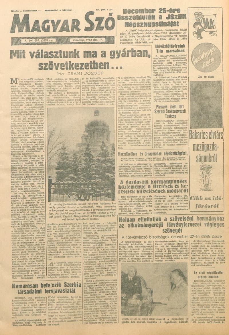 Magyar Szó, 9. évf. 1952. december 14. 297. sz. 1–6. oldal