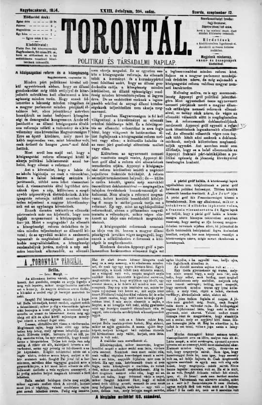 Torontál, 23. évf. 1894. szeptember 12. 208. sz.