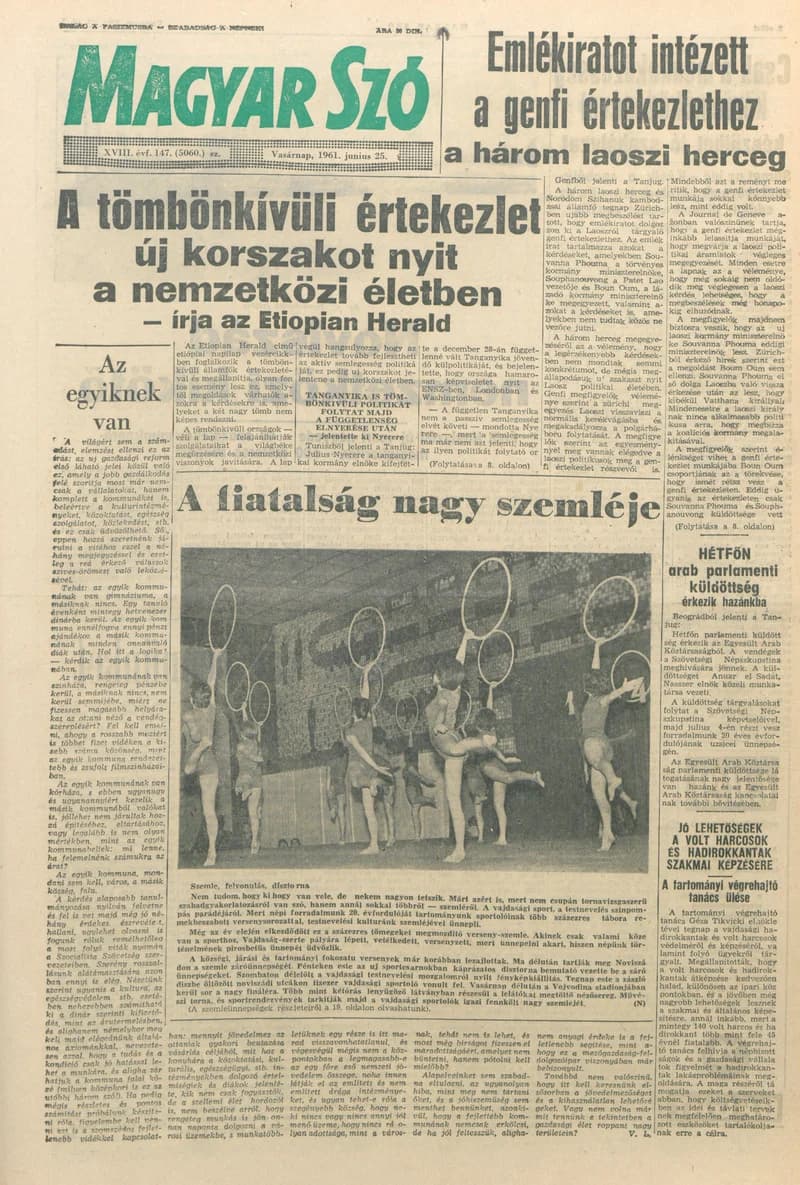 Magyar Szó, 18. évf. 1961. június 25. 147. sz. 1–23. oldal