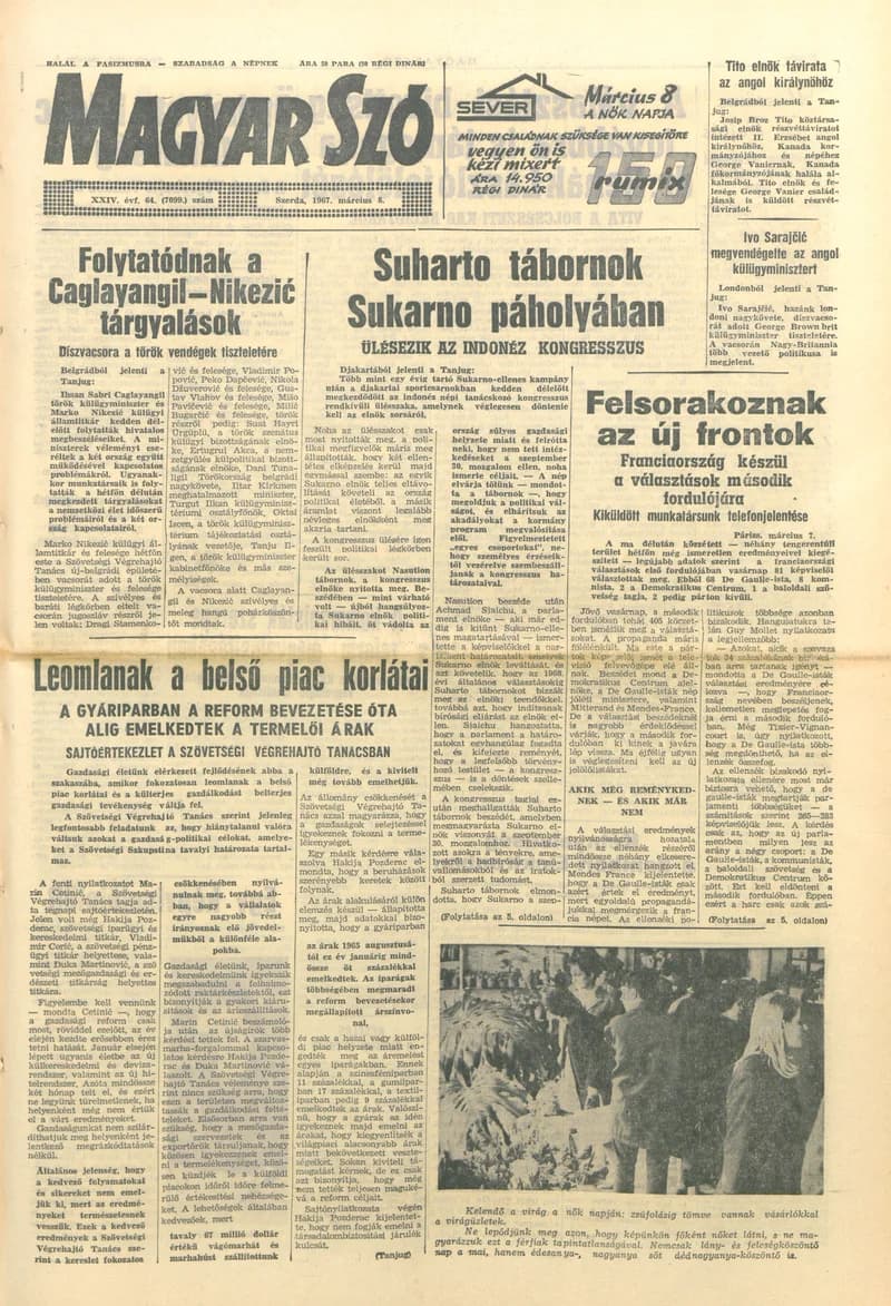 Magyar Szó, 24. évf. 1967. március 8. 64. sz. 1–16. oldal