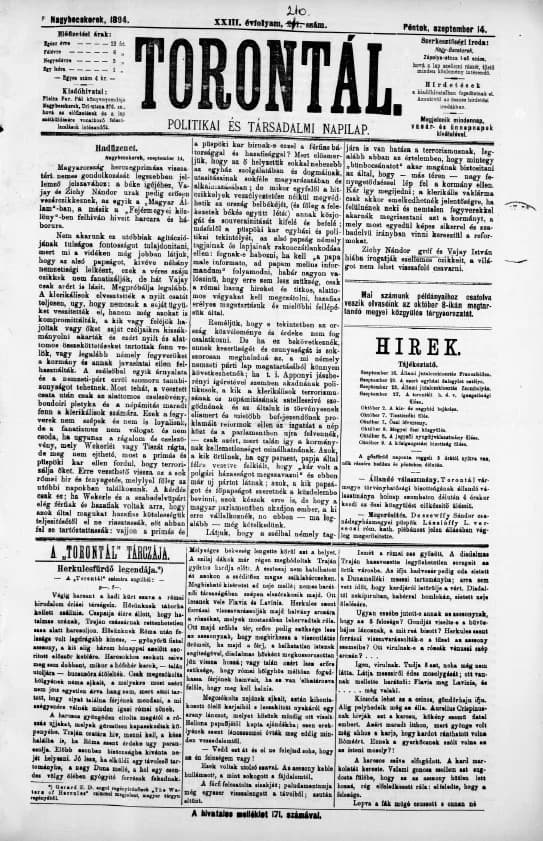 Torontál, 23. évf. 1894. szeptember 14. 210. sz.