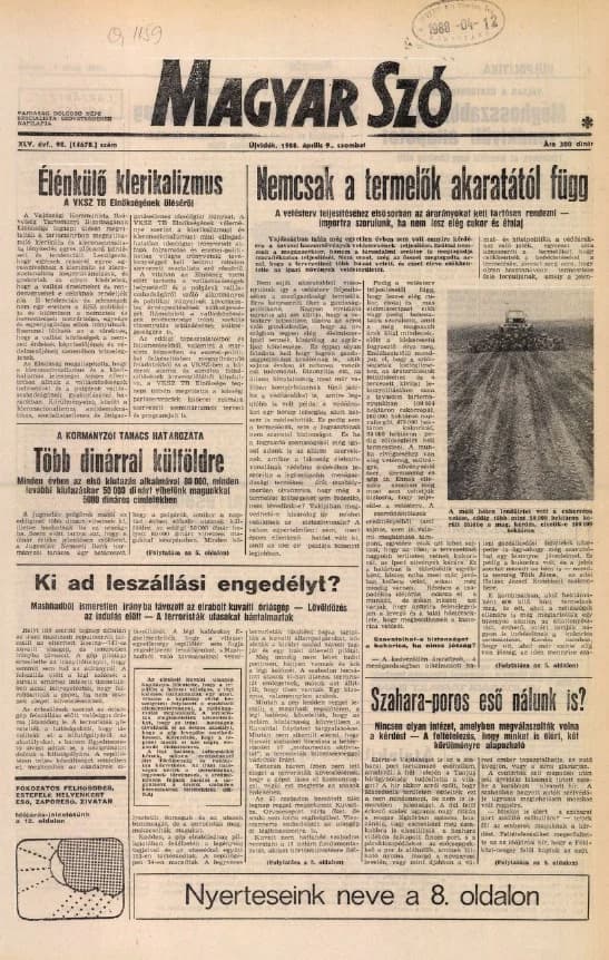 Magyar Szó, 45. évf. 1988. április 9. 98. sz. 1–24. oldal