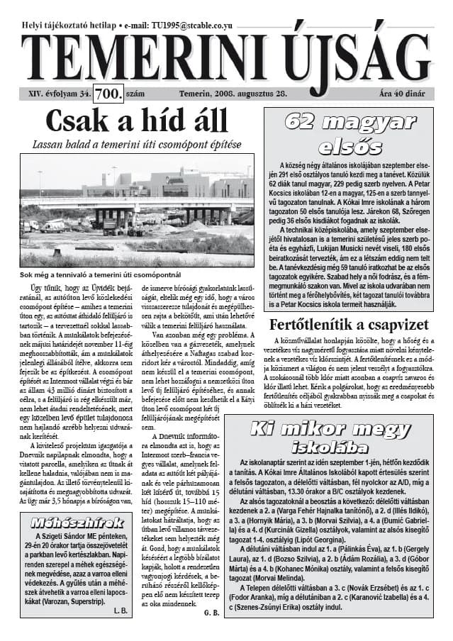 Temerini Újság, 14. évf. 2008. augusztus 28. 34. sz.