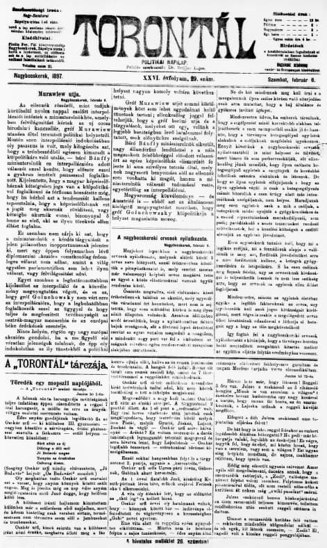 Torontál, 26. évf. 1897. február 6. 29. sz.