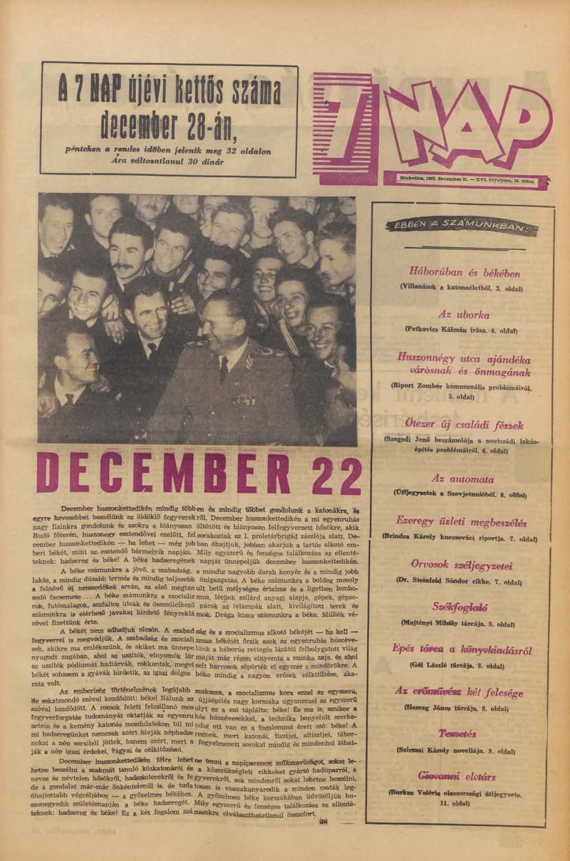 7 Nap, 17. évf. 1962. december 21. 50. sz. 1–20. oldal