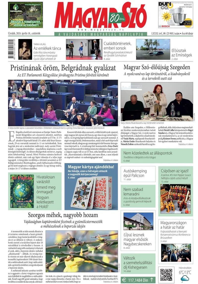 Magyar Szó, 81. évf. 2024. április 18. 89. sz. 1–20. oldal
