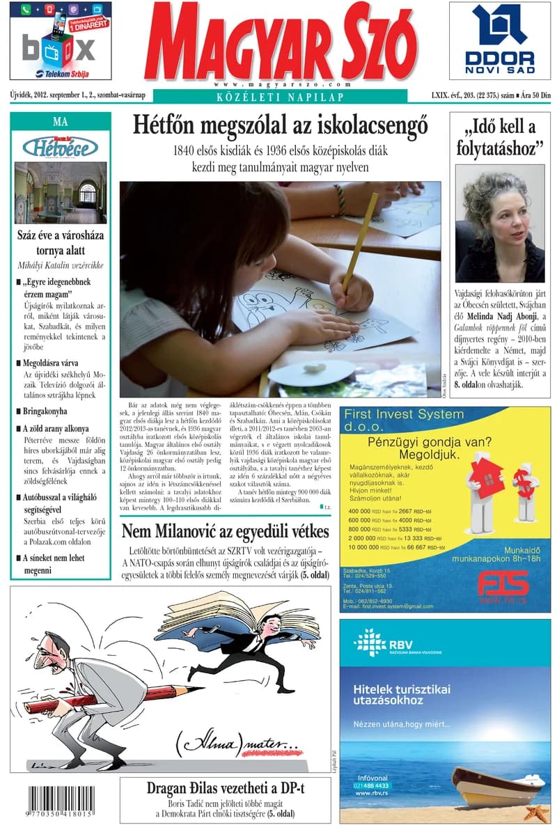 Magyar Szó, 69. évf. 2012. szeptember 1. – 2. 203. sz. 1–44. oldal