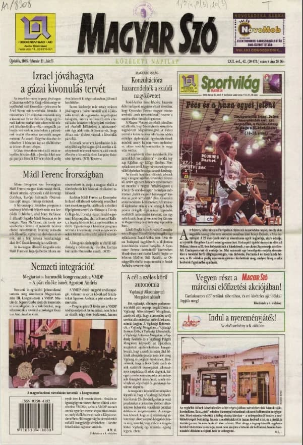 Magyar Szó, 62. évf. 2005. február 21. 42. sz. 1–12. oldal