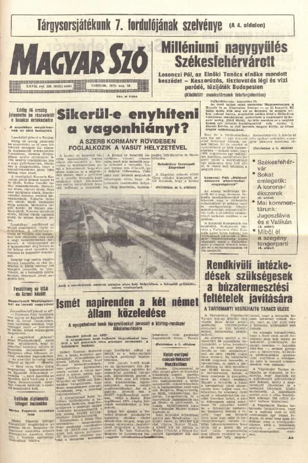 Magyar Szó, 27. évf. 1970. augusztus 20. 228. sz. 1–16. oldal
