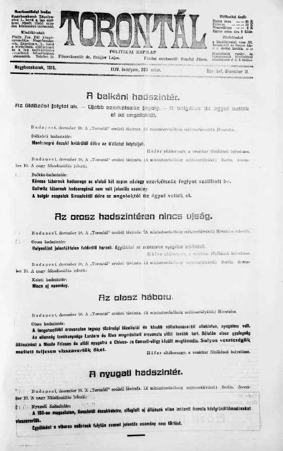 Torontál, 44. évf. 1915. december 11. 283. sz.