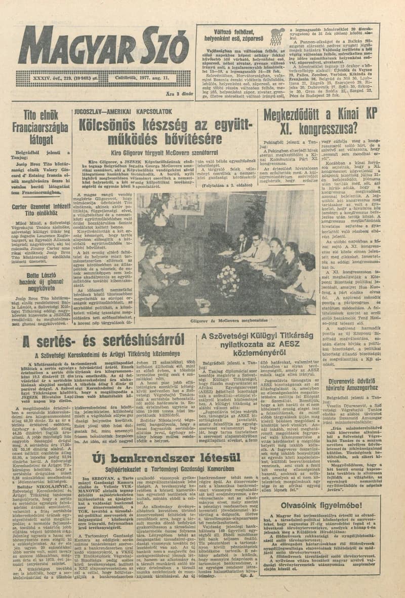 Magyar Szó, 34. évf. 1977. augusztus 11. 219. sz.
