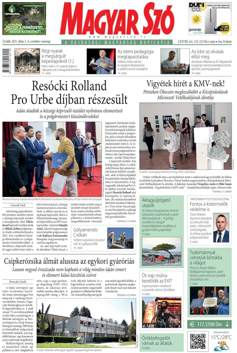 Magyar Szó, 78. évf. 2021. július 3. – 4. 152. sz. 1–32. oldal