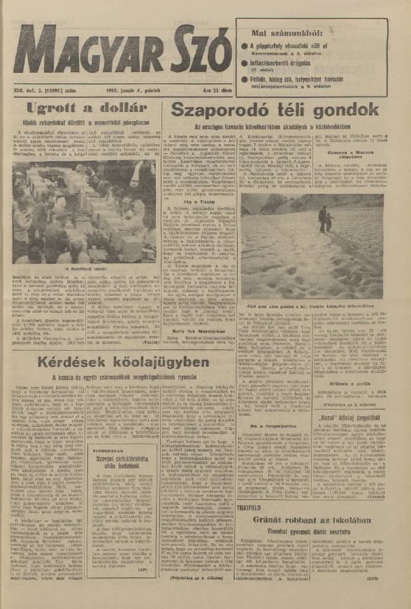 Magyar Szó, 42. évf. 1985. január 4. 2. sz. 1–20. oldal