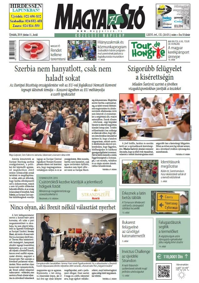 Magyar Szó, 76. évf. 2019. június 11. 132. sz. 1–20. oldal