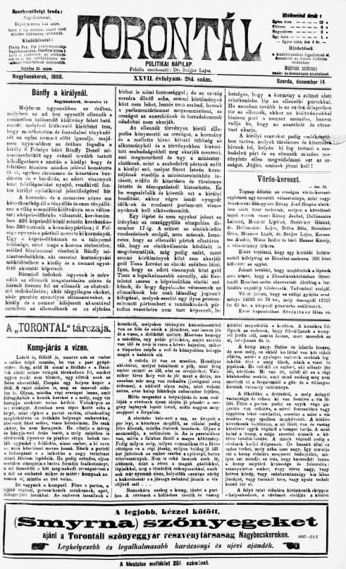 Torontál, 27. évf. 1898. december 14. 284. sz.
