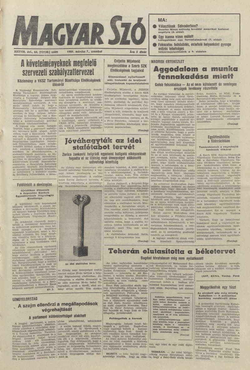 Magyar Szó, 38. évf. 1981. március 7. 64. sz.
