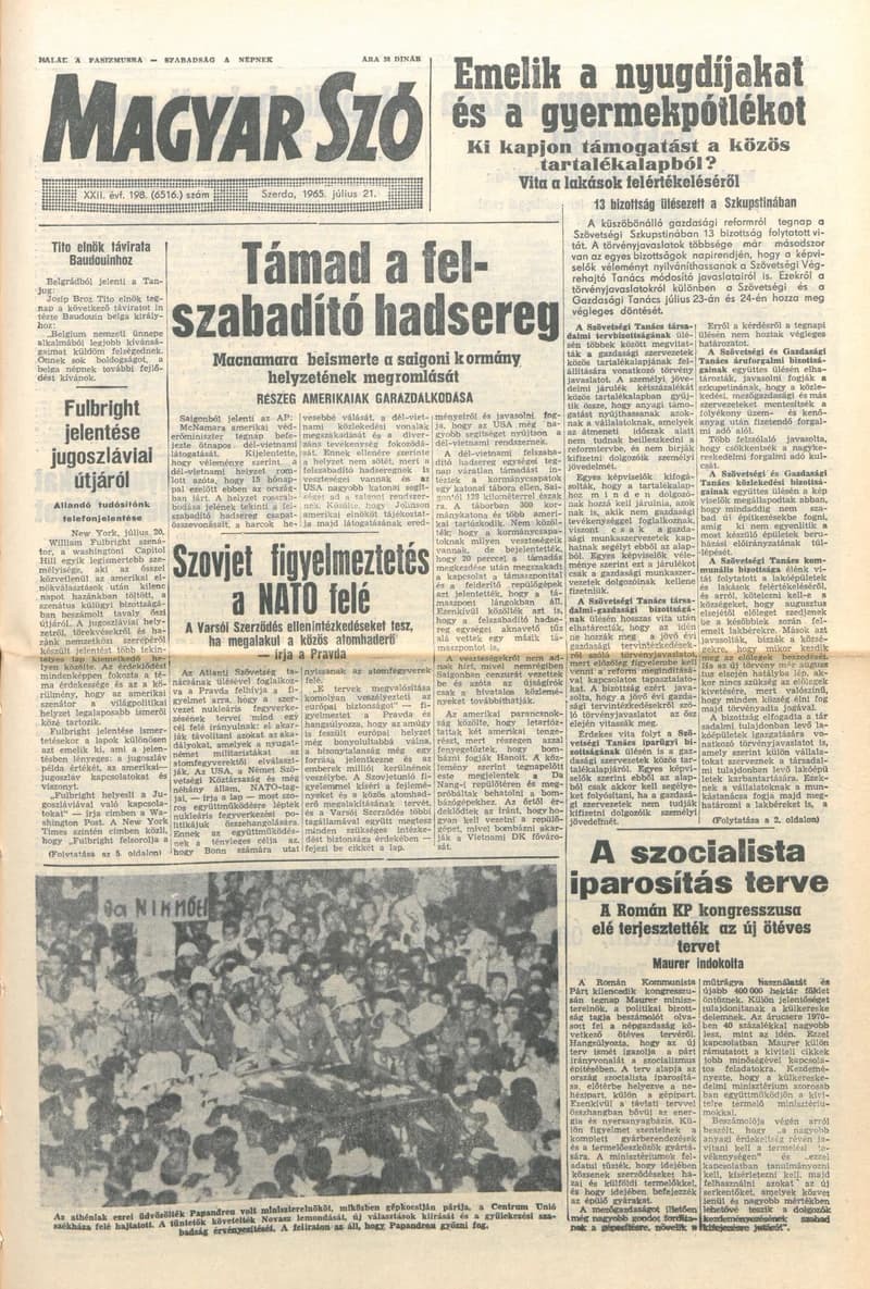 Magyar Szó, 22. évf. 1965. július 21. 198. sz. 1–12. oldal