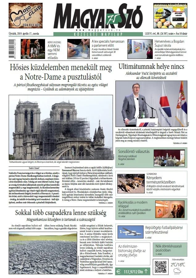 Magyar Szó, 76. évf. 2019. április 17. 88. sz. 1–16. oldal