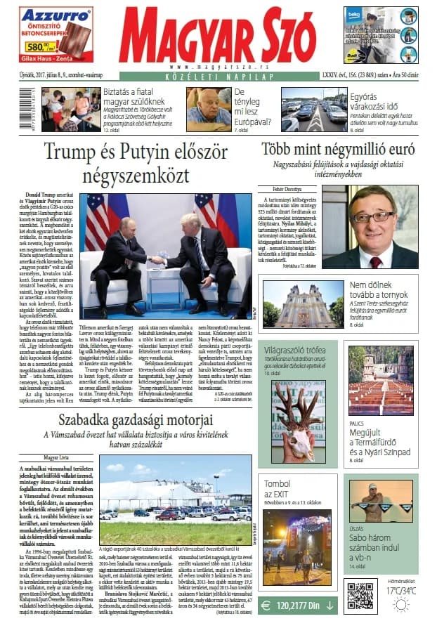 Magyar Szó, 74. évf. 2017. július 8. – 9. 156. sz. 1–32. oldal