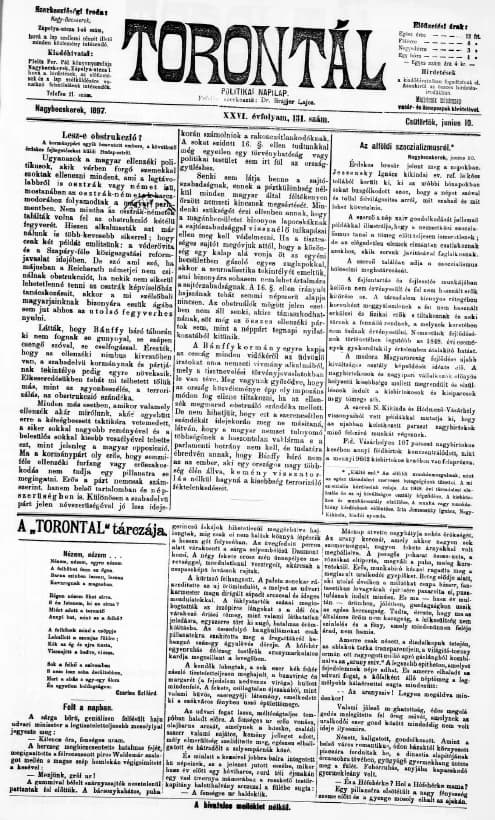 Torontál, 26. évf. 1897. június 10. 131. sz.
