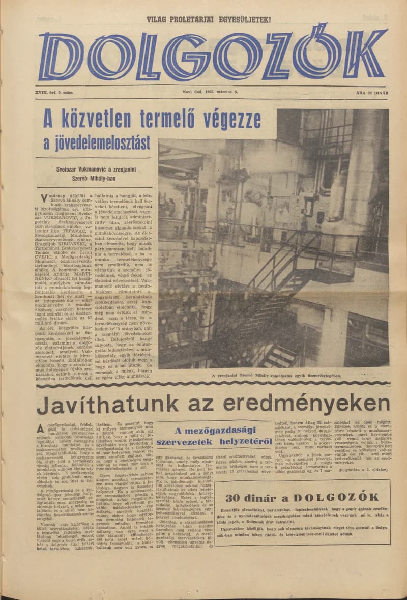 Dolgozók, 19. évf. 1965. március 5. 9. sz.