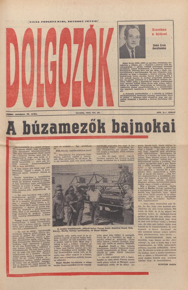 Dolgozók, 29. évf. 1975. július 25. 30. sz.