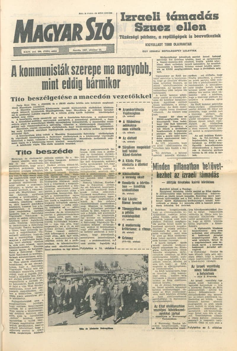 Magyar Szó, 24. évf. 1967. október 25. 294. sz. 1–16. oldal