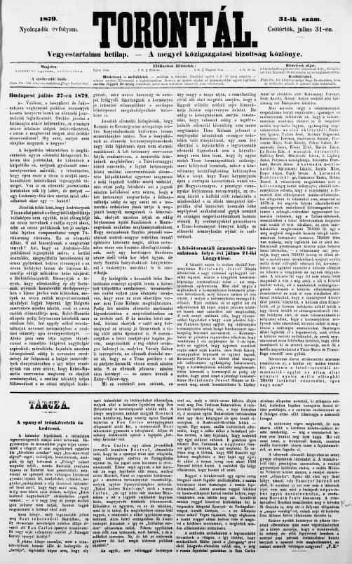 Torontál, 8. évf. 1879. július 31. 31. sz.