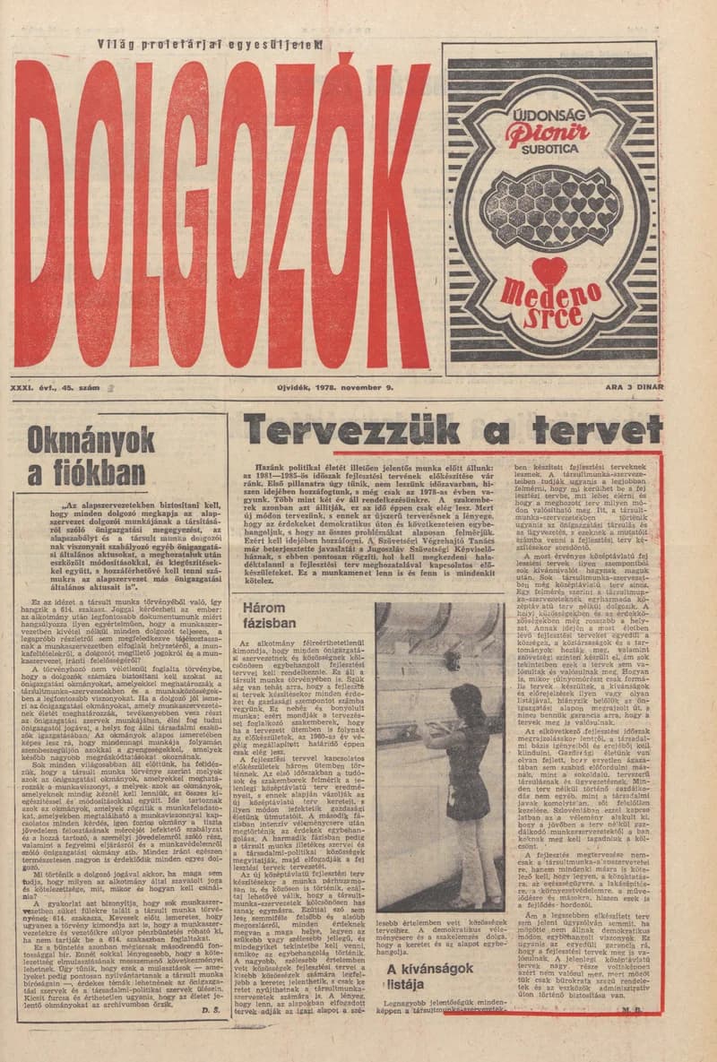 Dolgozók, 32. évf. 1978. november 9. 45. sz.