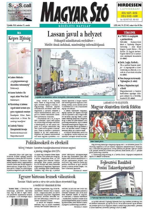 Magyar Szó, 70. évf. 2013. március 27. 70. sz. 1–20. oldal