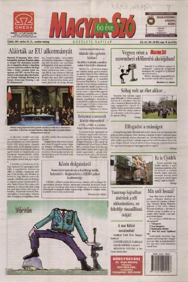 Magyar Szó, 61. évf. 2004. október 30. – 31. 256. sz. 1–24. oldal