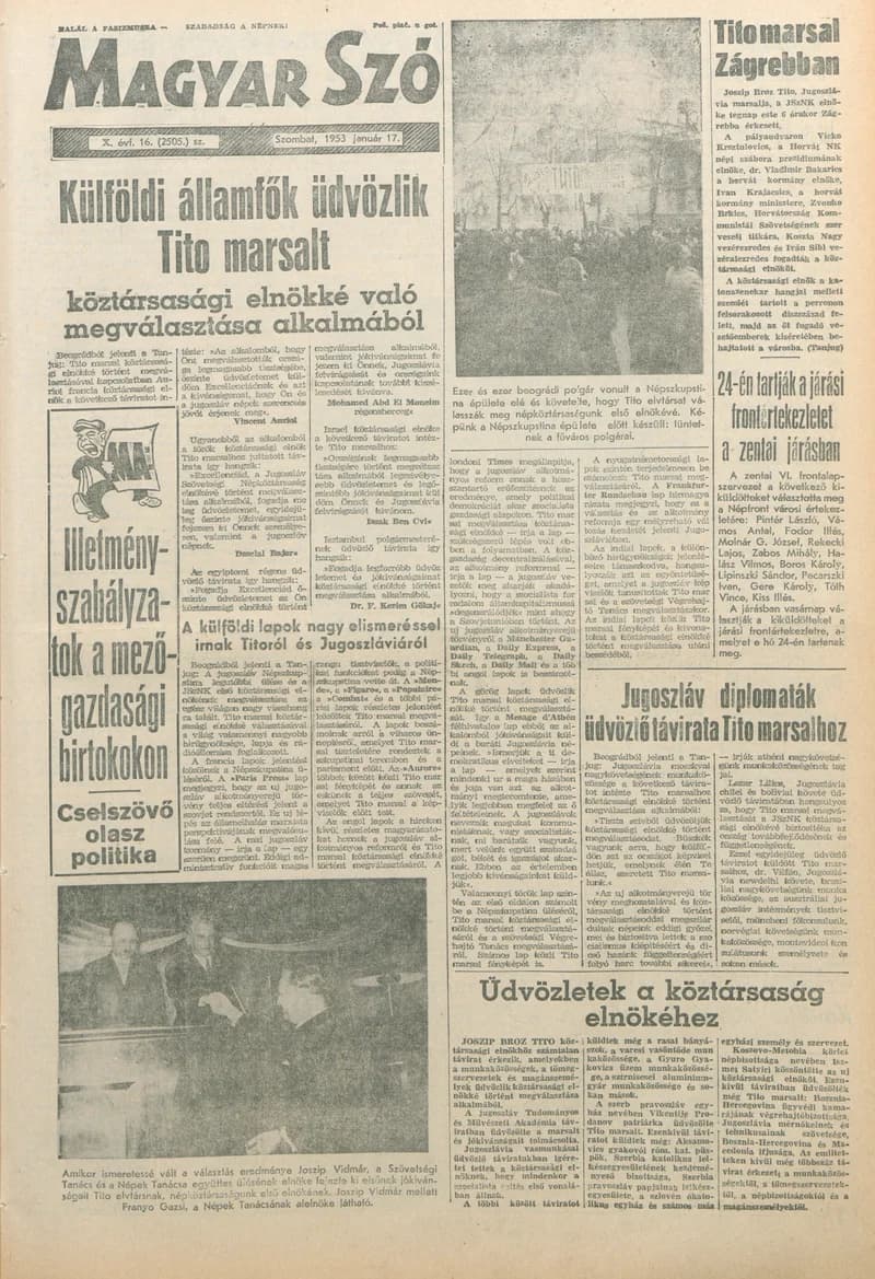 Magyar Szó, 10. évf. 1953. január 17. 16. sz. 1–6. oldal