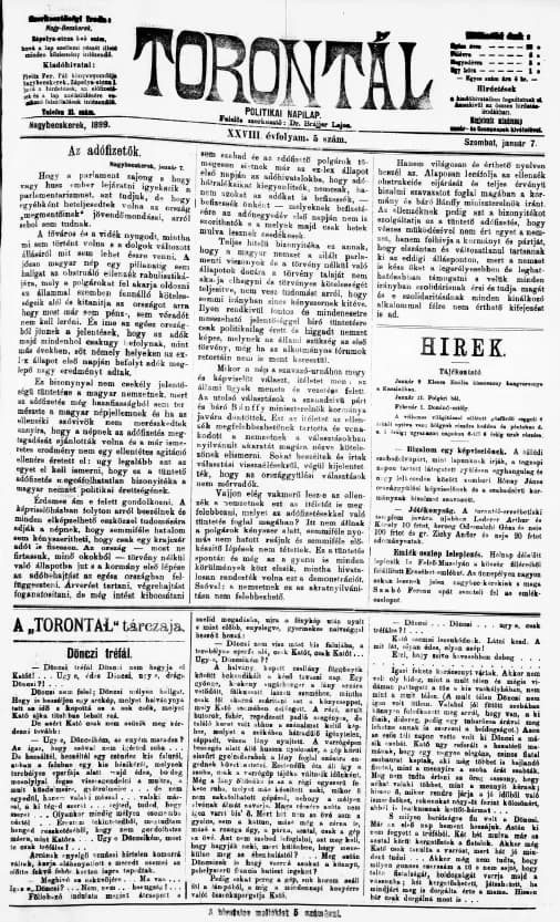 Torontál, 28. évf. 1899. január 7. 5. sz.