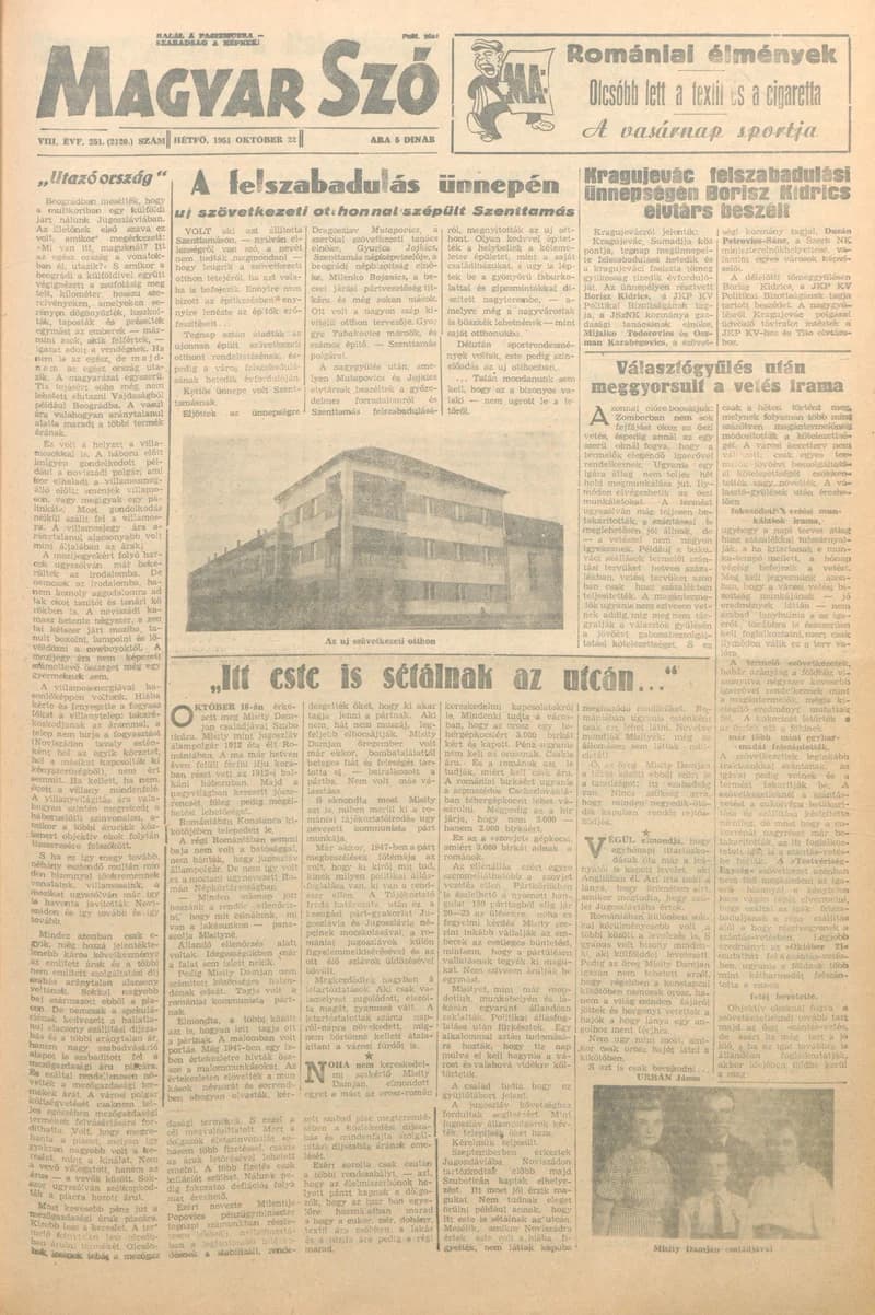 Magyar Szó, 8. évf. 1951. október 22. 251. sz. 1–4. oldal