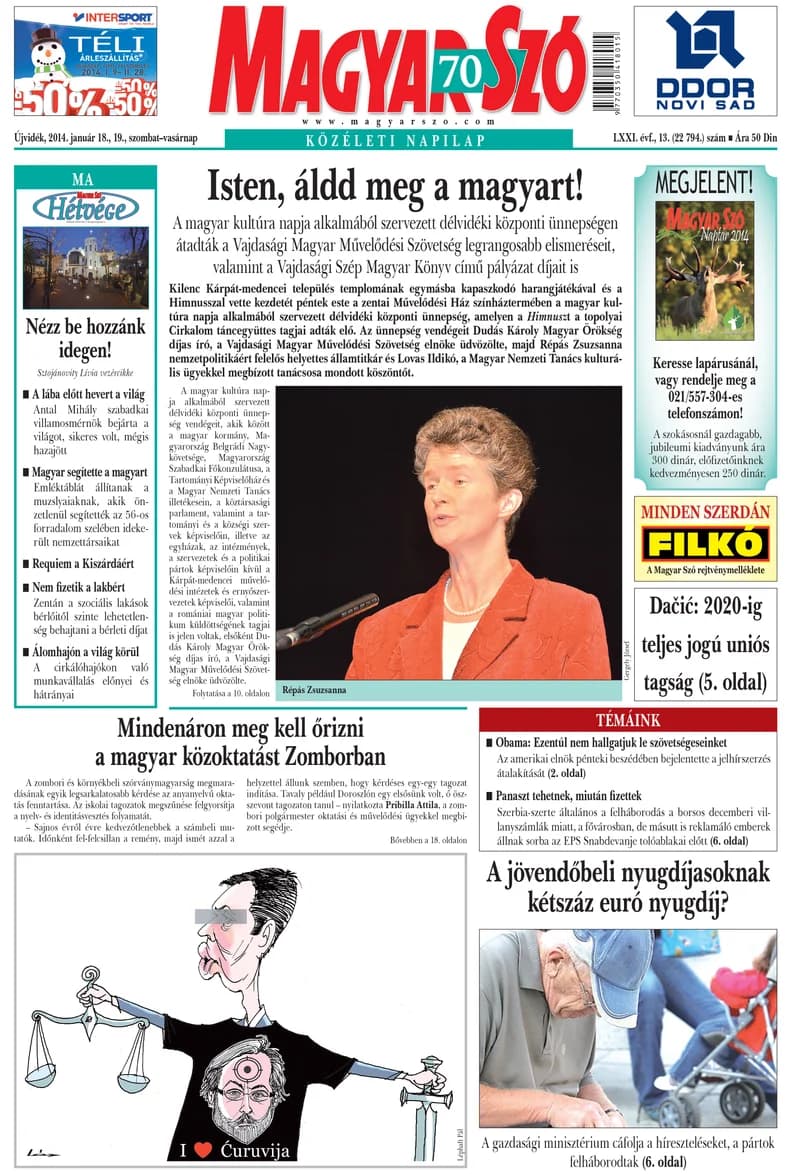 Magyar Szó, 71. évf. 2014. január 18. – 19. 13. sz. 1–32. oldal
